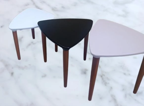 Zigon Sehpa MODEL 90517 Konik Ayak Üçgen Tabla Üç Renk Kutuda Sevk El Yapım - 6