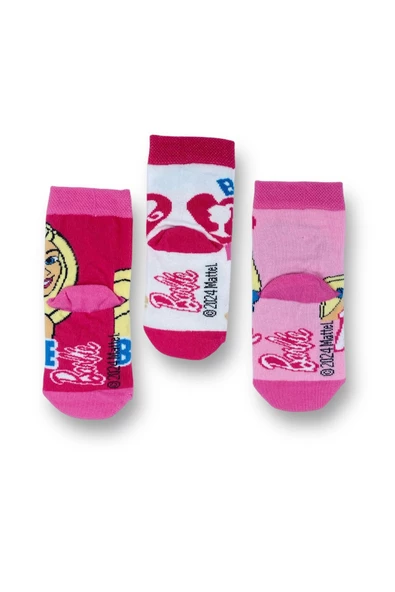 Barbie Lisanslı Kız Çocuk 3 Çift Soket Çorap 22594 - 2