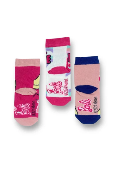 Barbie Lisanslı Kız Çocuk 3 Çift Soket Çorap 22595 - 2