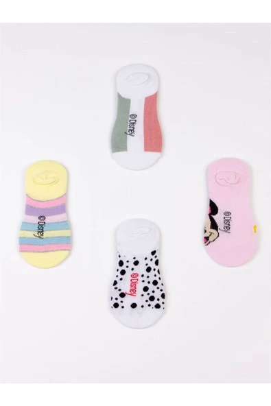 Minnie Mouse Lisanslı Çocuk 4 Çift Sneakers Çorap 19826 - 3