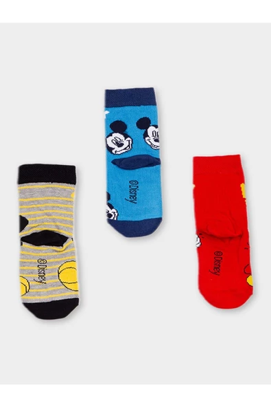 Mickey Mouse Lisanslı Erkek Çocuk 3 Çift Soket Çorap 20500 - 2