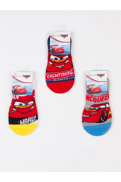 CARS Disney Lisanslı Çocuk 3 Çift Sneakers Çorap 19832 - 2