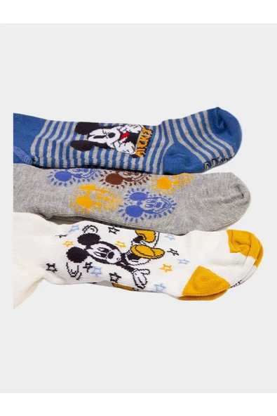 Mickey Mouse Disney Mickey Mouse Lisanslı Erkek Bebek 3 Adet Külotlu Çorap 19034 - 2
