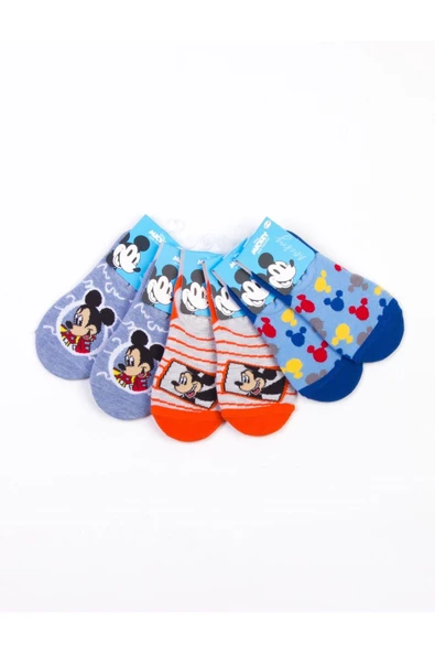 Mickey Mouse Mickey Lisanslı 3 Çift Çocuk Sneakers Çorap 18207