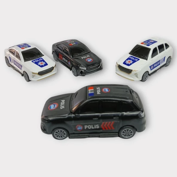 Çek Bırak TOGG Polis Arabası - 4lü Set - 4