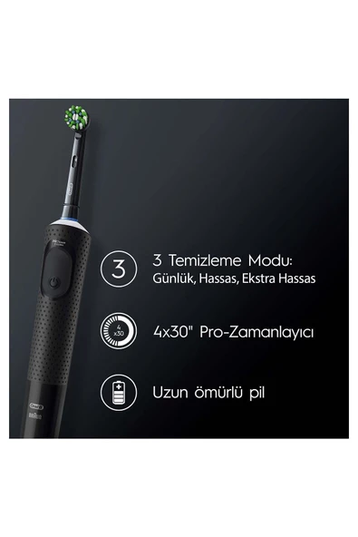 Oral-B D103 Vitality Pro Cross Action Şarjlı Diş Fırçası - Siyah - 4