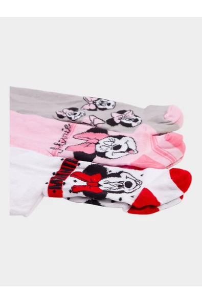 Minnie Mouse Disney Minnie Mouse Lisanslı Kız Bebek 3 Adet Külotlu Çorap 19035 - 2