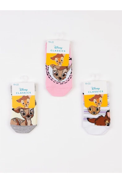 Disney Bambi Lisanslı 3 Çift Çocuk Patik Çorap 19841 - 2