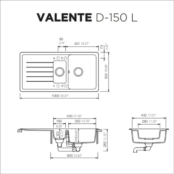 Evye Valente D-150L Beyaz Granit - 2