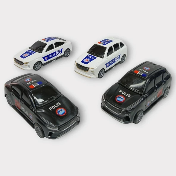 Çek Bırak Polis Arabası - 4lü Set