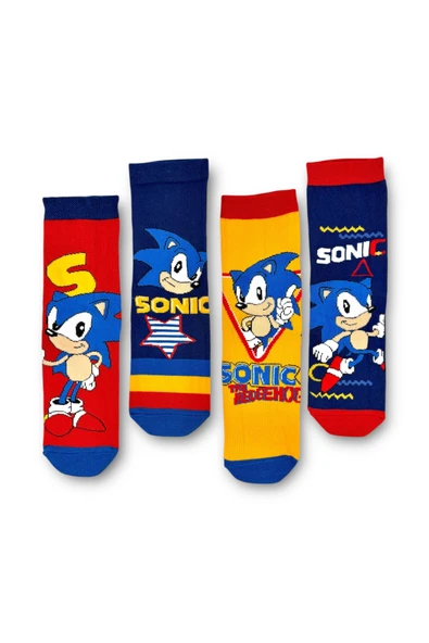Sonic Lisanslı Erkek Çocuk 4 Çift Soket Çorap 22596 ürün görseli