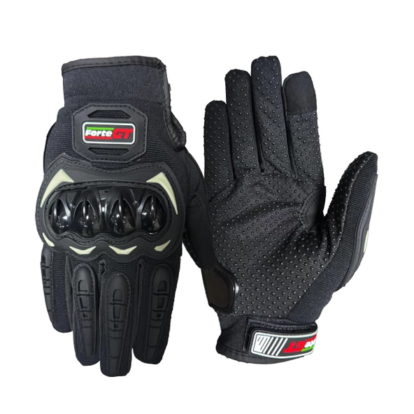 Forte GT 10 PRO Korumalı Yazlık Uzun Parmaklı Motosiklet Eldiveni Siyah M Beden - 2