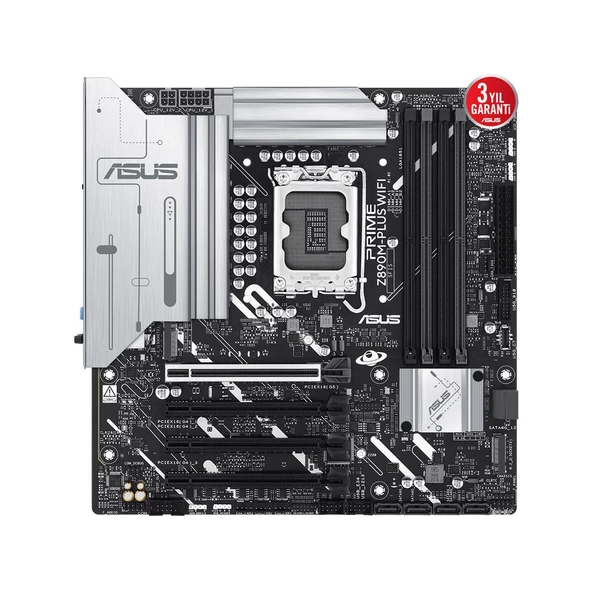 ASUS PRIME Z890M-PLUS WIFI Intel Z890 Soket 1851 8400Mhz DDR5 WIFI7 mATX Anakart - 4