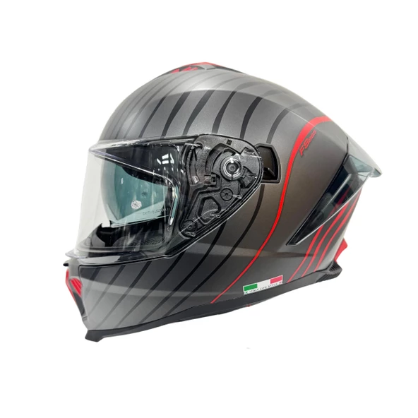 Sway 865 Space Full Face Güneş Gözlüklü Kapalı Motosiklet Kaskı XL Beden Black Red - 8