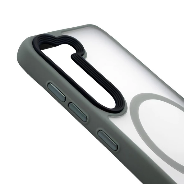 Samsung S23 Solis MagSafe Kılıf - Gri  Gri - 2