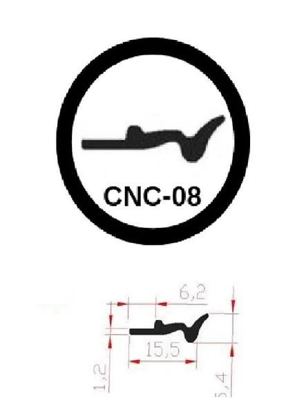 Contacall Cnc Kızak Fitili Cnc Sıyırıcı Contası 5 Metre Siyah