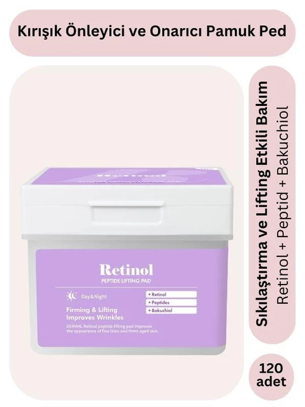 Dermal Retinol Peptide Kırışıklık Önleyici Onarıcı ve Sıkılaştırıcı Bakım Pedleri 120 Adet - Resim 7
