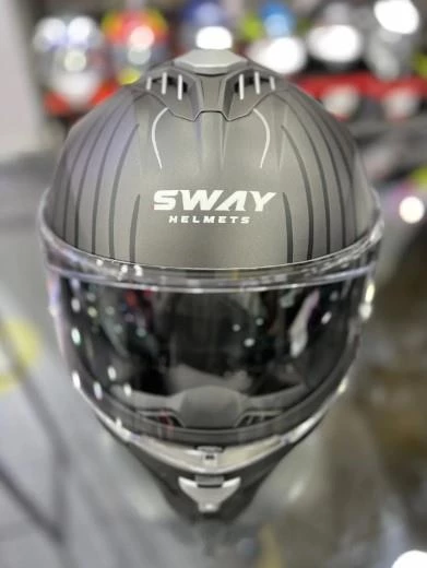 Sway 865 Space Full Face Güneş Gözlüklü Kapalı Motosiklet Kaskı M Beden Black White - 4