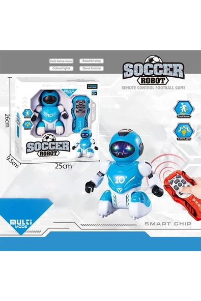 Uzaktan Kumandalı Futbolcu Robot Sesli ve Işıklı Şarjlı