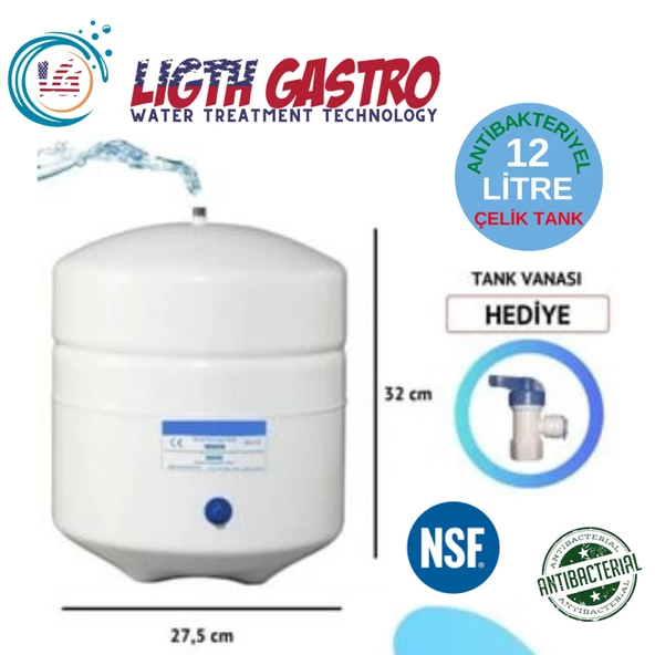 LİGHT GASTRO PLUS SİYAH POMPALI MONTAJ DAHİL 12 LİTRE 7 FİLTRE 14 AŞAMA SU ARITMA CİHAZI - Resim 8