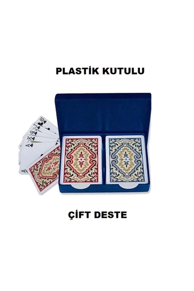 Plastik Oyun Kağıdı Çift Deste Kendi Özel Kutusunda Uzun Ömürlü İskambil Kağıdı - 2
