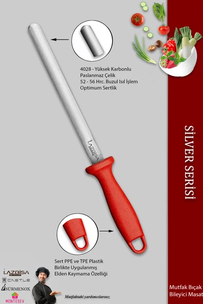 Lazbisa Silver Serisi Masat Mutfak Bıçak Bileme Aleti Masatı (MFT-245) - 3