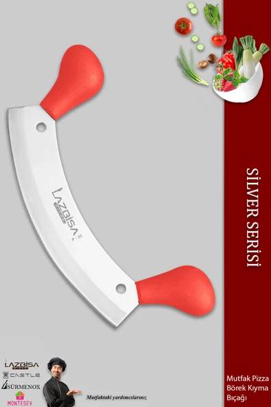 Lazbisa Silver Serisi Mutfak Bıçak Börek Bıçağı Pizza Pide Bıçağı Salata Kıyma Bıçağı ( Mft-127)