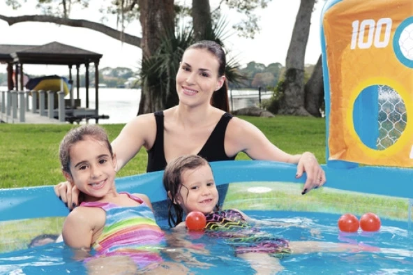 Su Pompasıyla-Bestway 54170 Şişme Şut Oyunu Havuzu ve Topları - 3