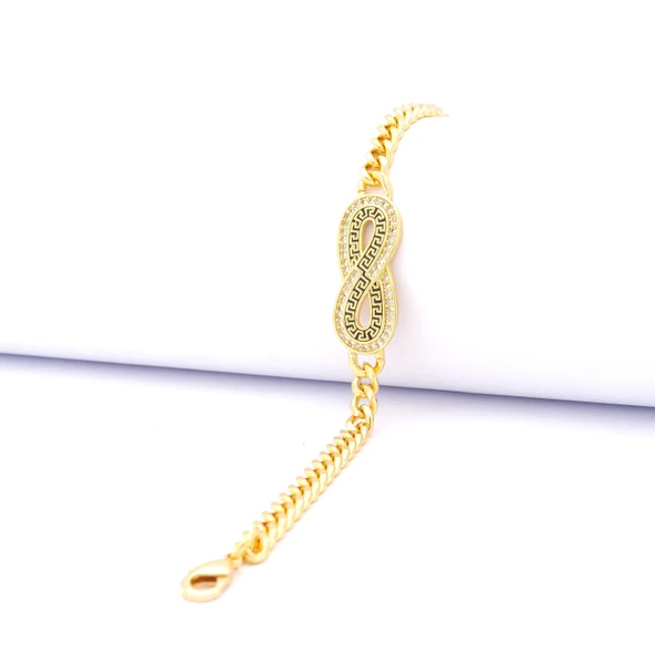 Çelik Bileklik Altın kaplama Kadın Figaro Sonsuzluk Model BLK-1062 ürün görseli