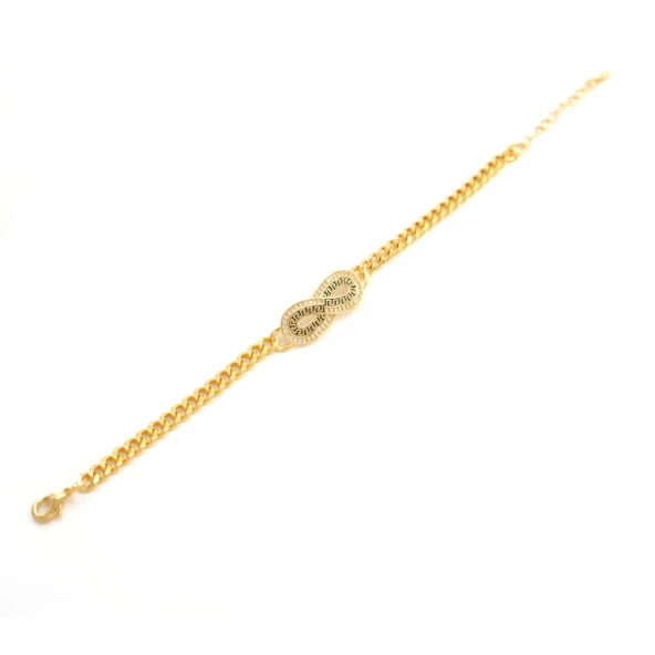 Çelik Bileklik Altın kaplama Kadın Figaro Sonsuzluk Model BLK-1062 - Resim 4