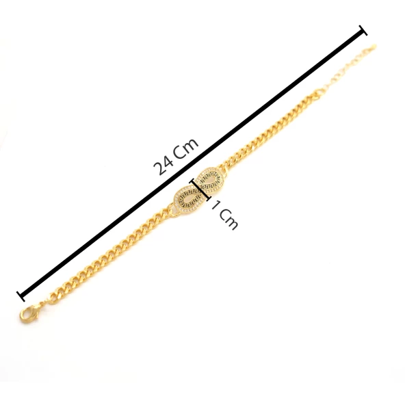 Çelik Bileklik Altın kaplama Kadın Figaro Sonsuzluk Model BLK-1062 - Resim 3