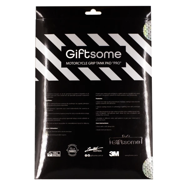 Grippatch Yamaha, BMW, Honda ile Uyumlu Universal Şeffaf Tank Pad GT06 - 11