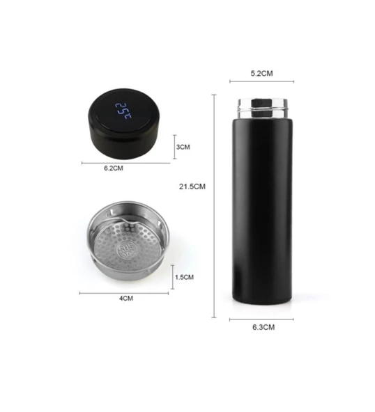 Dijital Sıcaklık Göstergeli Renkli Çelik Termos - 500 ML - 4