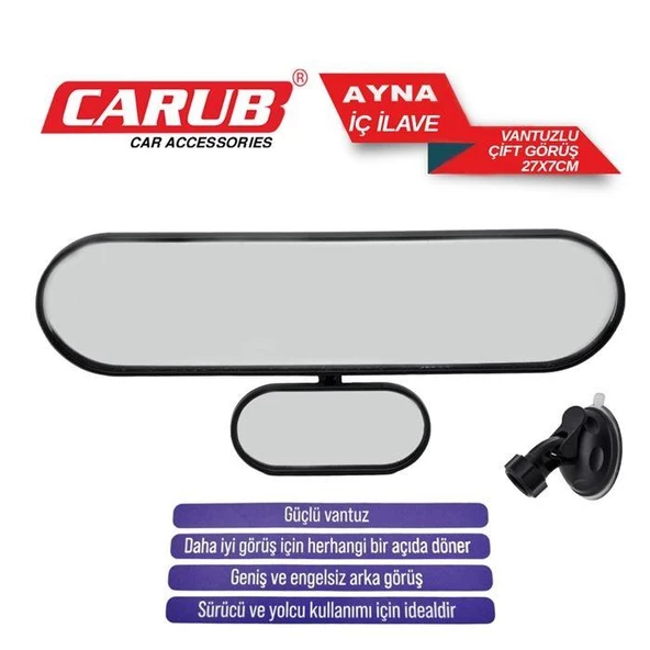 Ayna içi Çift Görüş İç İlave Vantuzlu Ayna 27x7 cm - 2