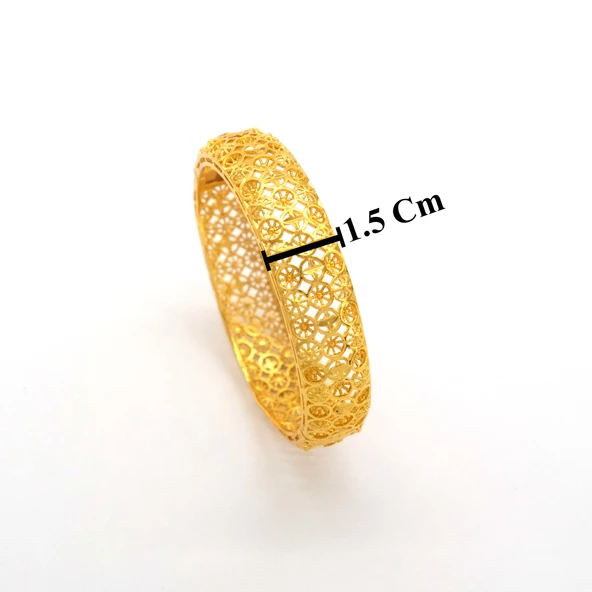 Çelik Kelepçe Altın Kaplama Kadın Hint Model BLZ-612 - Resim 3