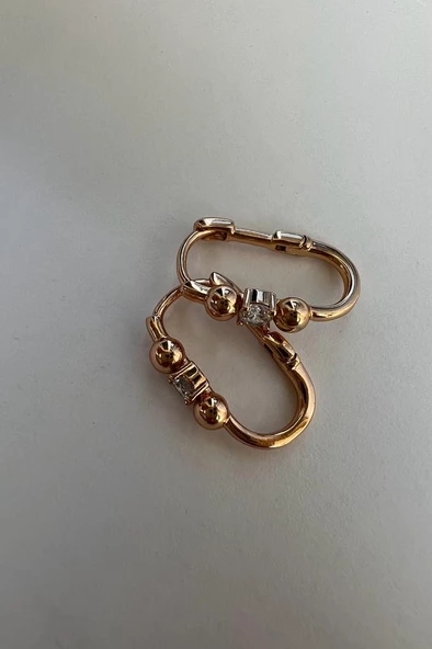 ZİRCON ELİPS ( ALTIN KAPLAMA KÜPE ) MİNİ - Resim 2