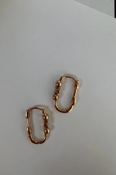 ZİRCON ELİPS ( ALTIN KAPLAMA KÜPE ) MİNİ - Resim 4