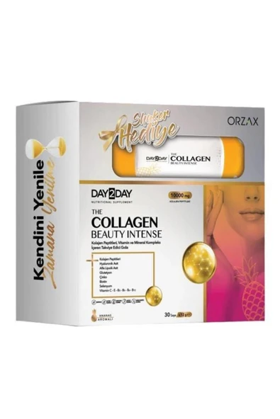 DAY2DAY The Collagen Beauty Ananas Aromalı 30 Saşe Shaker Hediyeli 8697595876282
