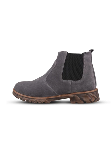 Erkek Chelsea Bot - Gri Süet, Hakiki Deri - Resim 2