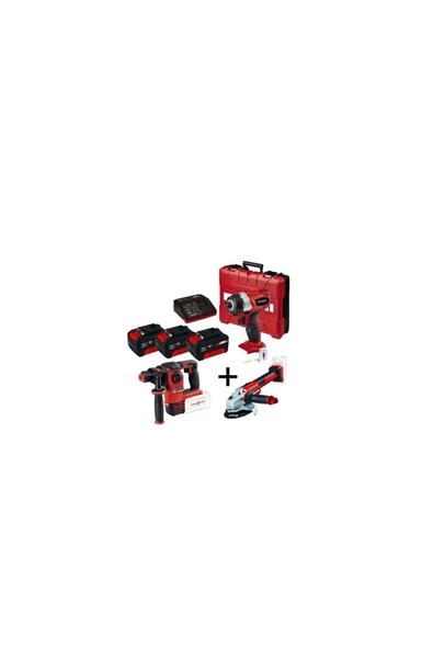 Einhell Kit1 18v Li-ion Akülü Matkap + Taşlama + Kırıcı Delici 3'lü Kömürsüz Makina Seti