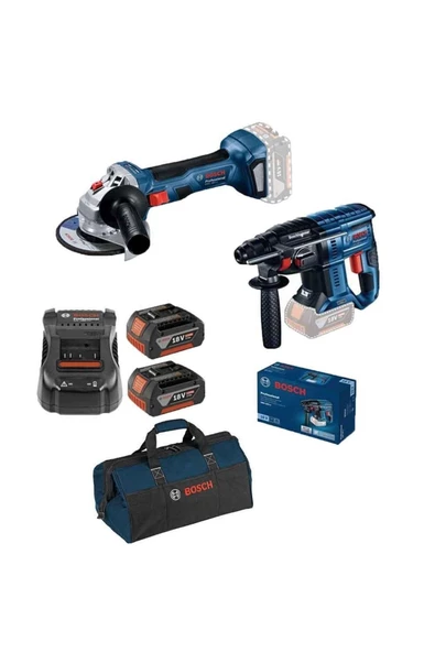 Bosch Promix Set Gbh 180 Ve Gws 180-lı 2 Adet 5 Ah Akü, 1 Adet Şarj Cihazı, 1 Adet Çanta