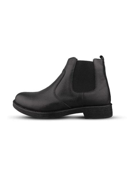 Erkek Chelsea Bot - Siyah, Hakiki Deri - Resim 2
