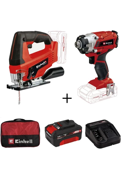 Einhell Te-cı 18/1 Li Darbeli Vidalama + Tc-js 18 Li Dekupaj Testere + 4 Ah Starterkit + Bez Çanta