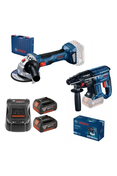 Bosch Gws 180-lı Akülü Taşlama Makinesi -gbh 180-lı Akülü Kırıcı Delici - Gal 1880 Cv +2x 18 V 5,0 Ah