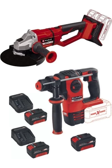 Einhell Herocco 18v Kırıcı Delici Axxio 36/230 Avuç Taşlama 3x4.0ah Akülü Profesyonel Kömürsüz Set