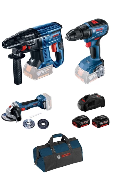 Bosch Promix Gbh 180 Li Solo+gsb 18v-50li Solo+gws 180 Li Solo+ Başlangıç Seti+çanta