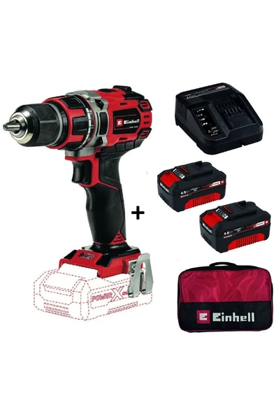 Einhell Te-cd 18/50 Li-ı Bl Kömürsüz Darbeli Matkap + 2x4 Ah Akü + Şarj Cihazı + Bez Çanta