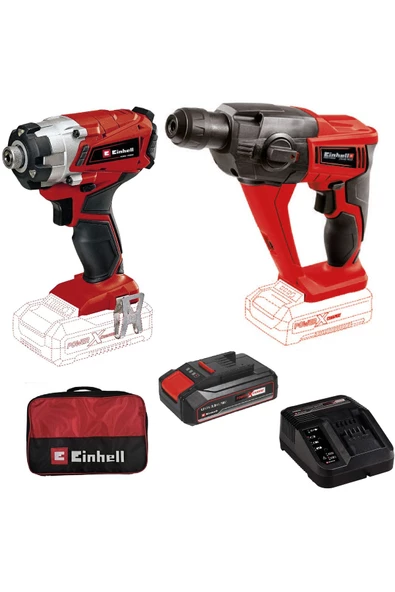 Einhell Te-cı 18/1 Li Darbeli Vidalama + Te-hd 18 Li Pnömatik Matkap + 2,5 Ah Starterkit +bez Çanta