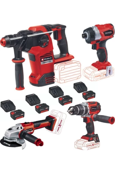 Einhell Te-cı 18 Bl Vidalama Tp-cd 18/60 Li-i Bl Herocco 36/28 Axxio 125 Mm 4x4.0ah Kömürsüz Set