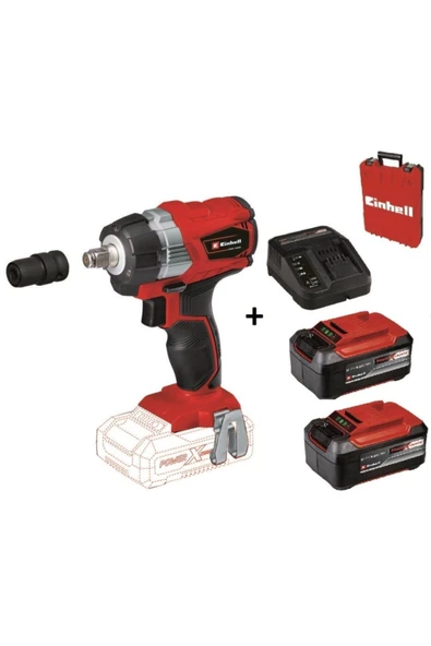 Einhell Te-cw 18 Li Bl Akülü Şarjlı Somun Sıkma Kömürsüz + 2x5.2 Ah Plus Starter Kit + Çanta